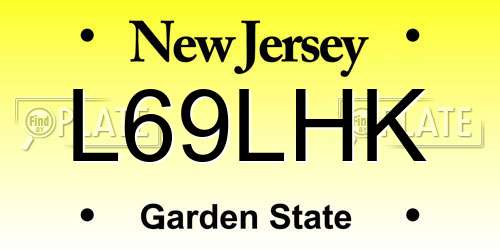 L69LHK New Jersey License Plate
