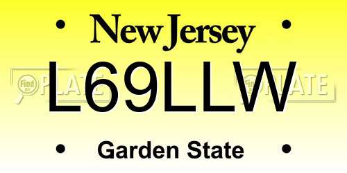 L69LLW New Jersey License Plate