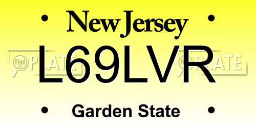 L69LVR New Jersey License Plate