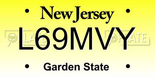 L69MVY New Jersey License Plate