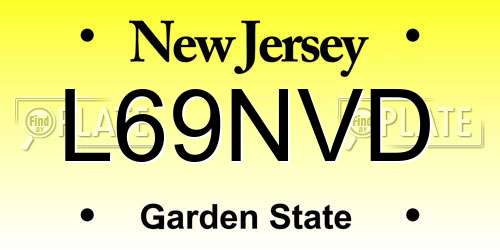 L69NVD New Jersey License Plate