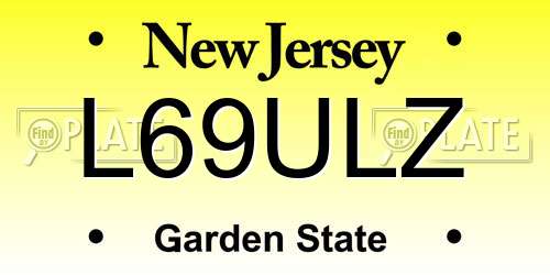 L69ULZ New Jersey License Plate