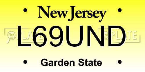 L69UND New Jersey License Plate