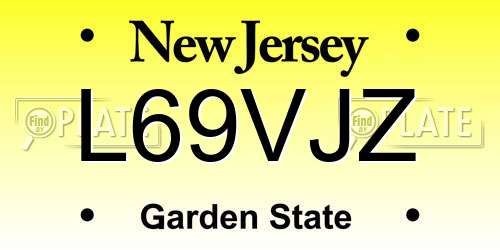 L69VJZ New Jersey License Plate