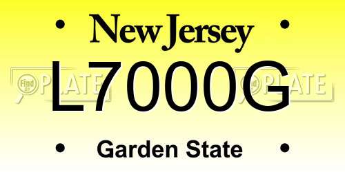 L7000G New Jersey License Plate