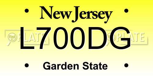 L700DG New Jersey License Plate