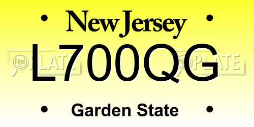 L700QG New Jersey License Plate