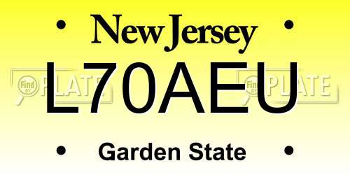 L70AEU New Jersey License Plate