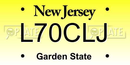 L70CLJ New Jersey License Plate