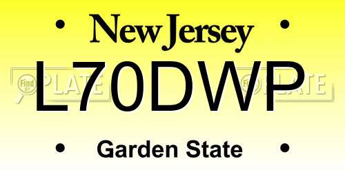L70DWP New Jersey License Plate