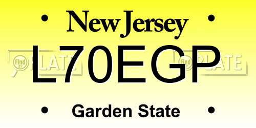 L70EGP New Jersey License Plate