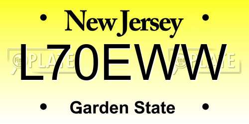 L70EWW New Jersey License Plate