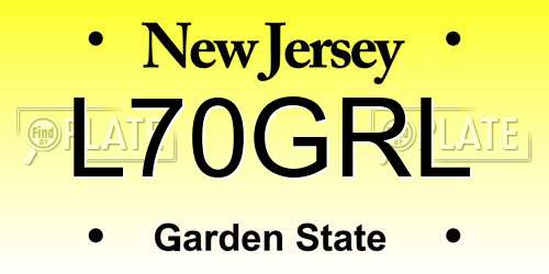L70GRL New Jersey License Plate