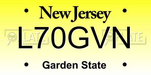 L70GVN New Jersey License Plate