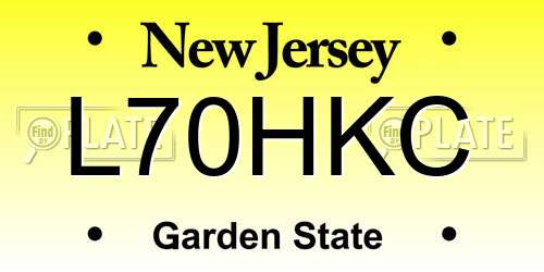L70HKC New Jersey License Plate