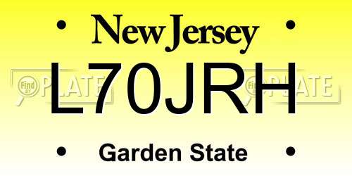 L70JRH New Jersey License Plate