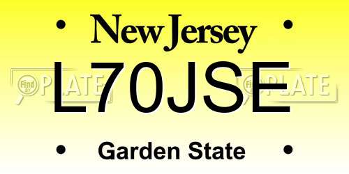 L70JSE New Jersey License Plate