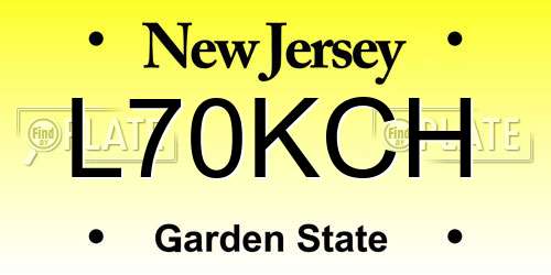 L70KCH New Jersey License Plate