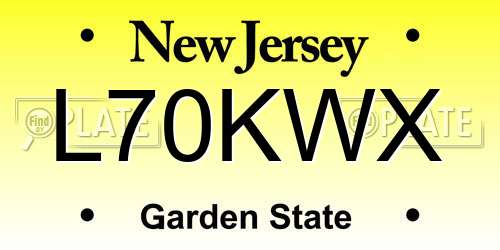 L70KWX New Jersey License Plate
