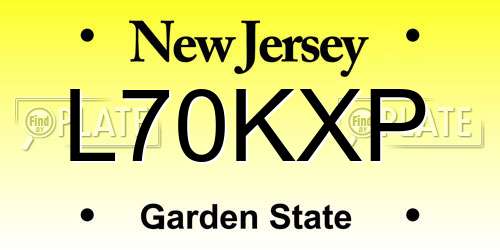 L70KXP New Jersey License Plate