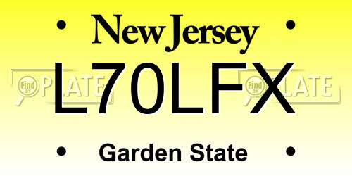 L70LFX New Jersey License Plate
