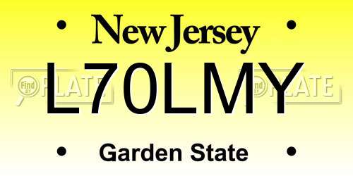 L70LMY New Jersey License Plate