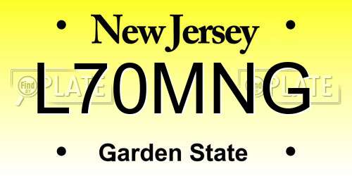 L70MNG New Jersey License Plate