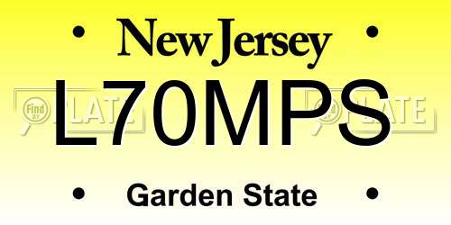 L70MPS New Jersey License Plate