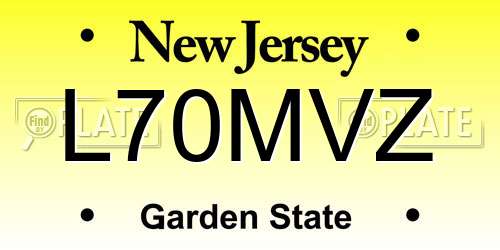 L70MVZ New Jersey License Plate