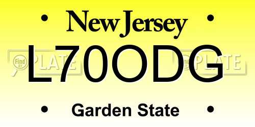 L70ODG New Jersey License Plate