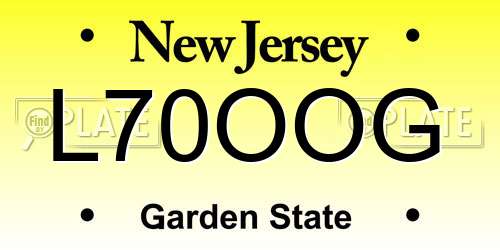 L70OOG New Jersey License Plate