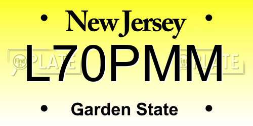 L70PMM New Jersey License Plate