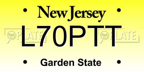 L70PTT New Jersey License Plate