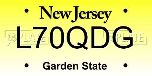 L70QDG New Jersey License Plate