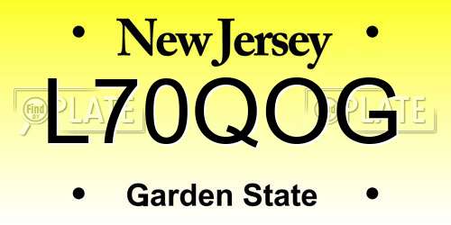 L70QOG New Jersey License Plate