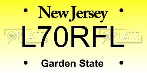 L70RFL New Jersey License Plate
