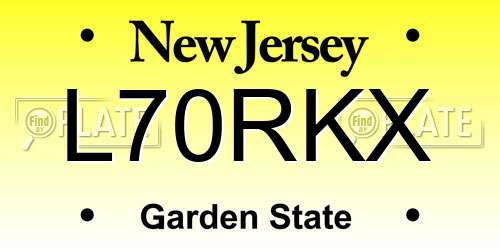 L70RKX New Jersey License Plate