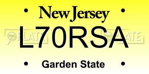 L70RSA New Jersey License Plate