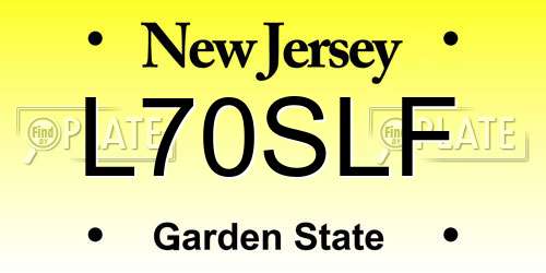 L70SLF New Jersey License Plate