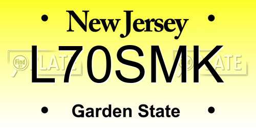 L70SMK New Jersey License Plate