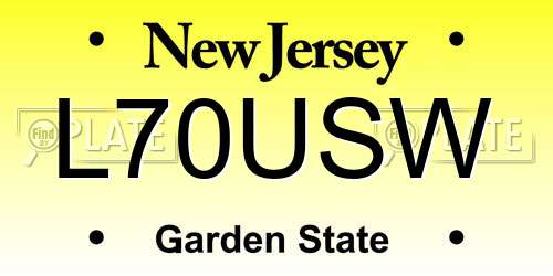 L70USW New Jersey License Plate