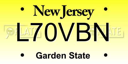 L70VBN New Jersey License Plate