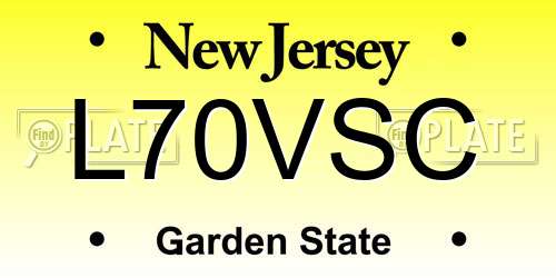 L70VSC New Jersey License Plate