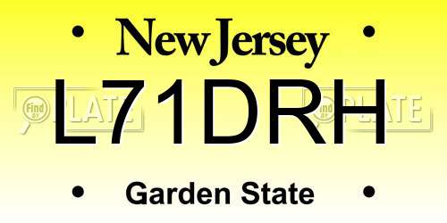 L71DRH New Jersey License Plate