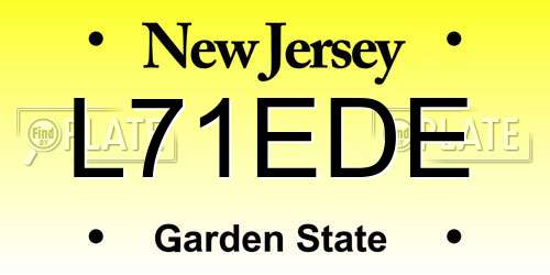 L71EDE New Jersey License Plate