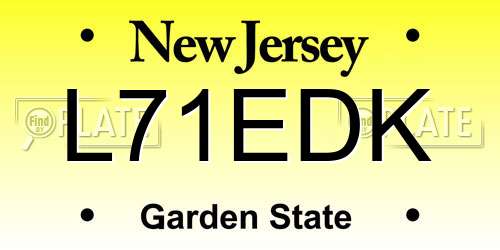 L71EDK New Jersey License Plate