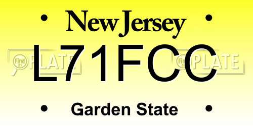 L71FCC New Jersey License Plate