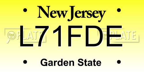 L71FDE New Jersey License Plate