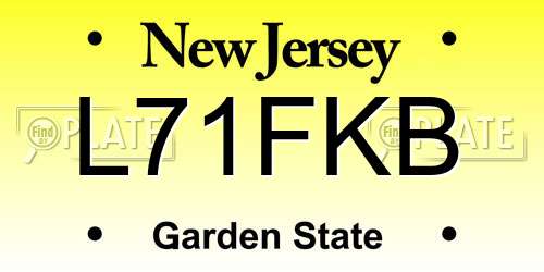 L71FKB New Jersey License Plate