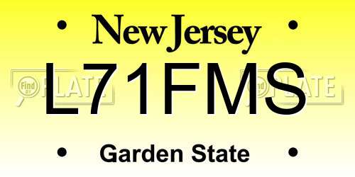 L71FMS New Jersey License Plate